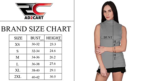 Image of A5081 Women's Basic Solid High Neck Sleeveless Stretchable Ribbed Stylish Women Top