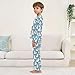 Bolaz Cute Fashion Lama Animals in Various Pose Loose Pajama Set, Long Sleeve Sleepwear Nightwear for 3-11 Y