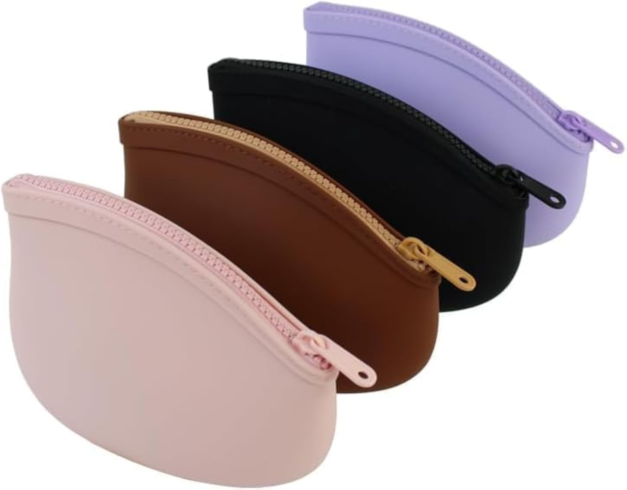 Curved Silicone Makeup Pouch for Women, Dustproof Holder