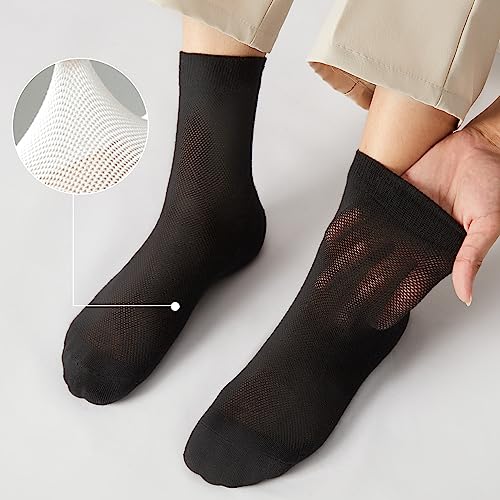 J-Box Men's 10-Pack Comfort Socks Breathable | Quarter Cotton For Dress Socks | Crew Thin Summer #TOP1