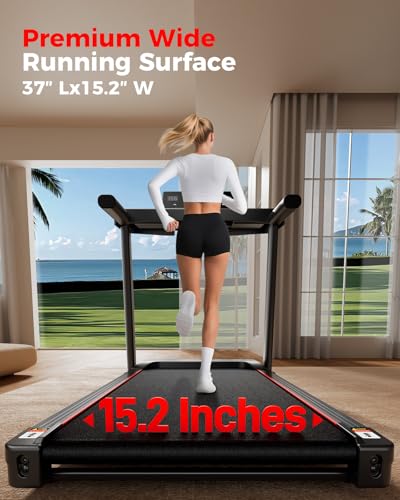 Image of Abonow Foldable Treadmill for Home Small with Incline - 3.0HP Quiet Walking Pad Treadmill with Handles, 300LBS Capacity, Home Office 3-in-1 Portable Treadmills for Running Jogging Walking
