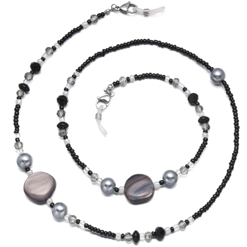 GINTEI Glasses Chain for Women, Eyeglasses Chain Beaded Sunglasses Holder Around Neck Eyewear Strap Sunglass Chain for Women