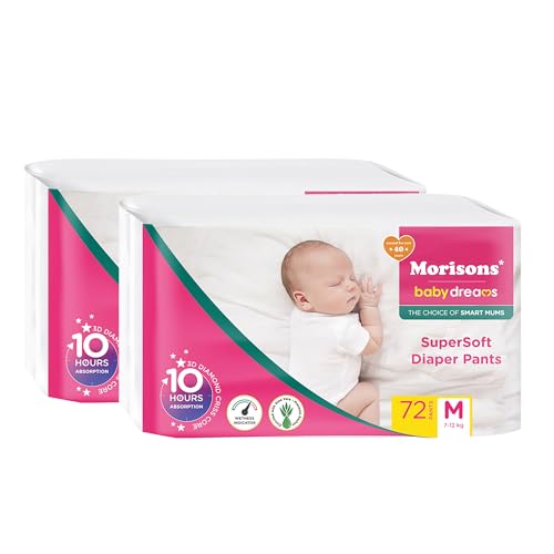 Image of Morisons babydreams THE CHOICE OF SMART MUMS Super Soft Diaper Pant-M | 144 Count (72 Count, Pack of 2)