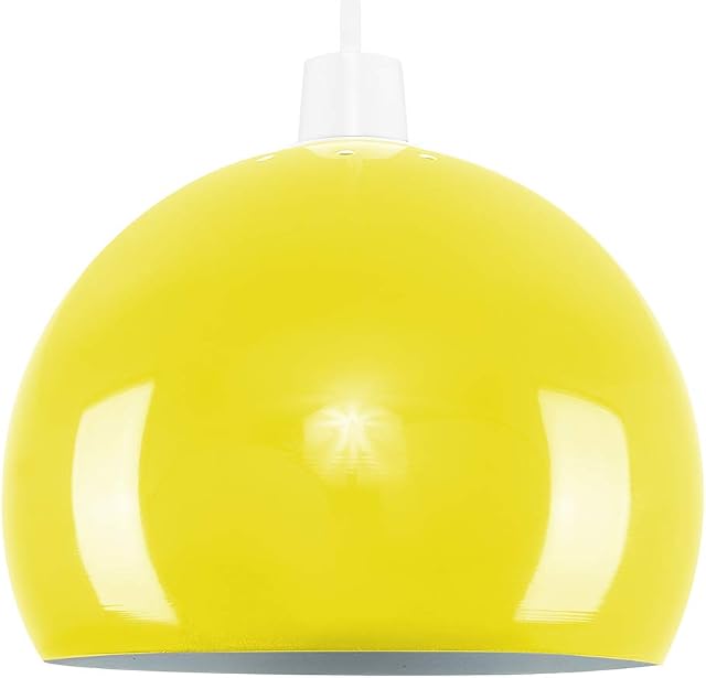 Mini Retro Gloss Yellow Arco Style Dome Ceiling Pendant Light Shade