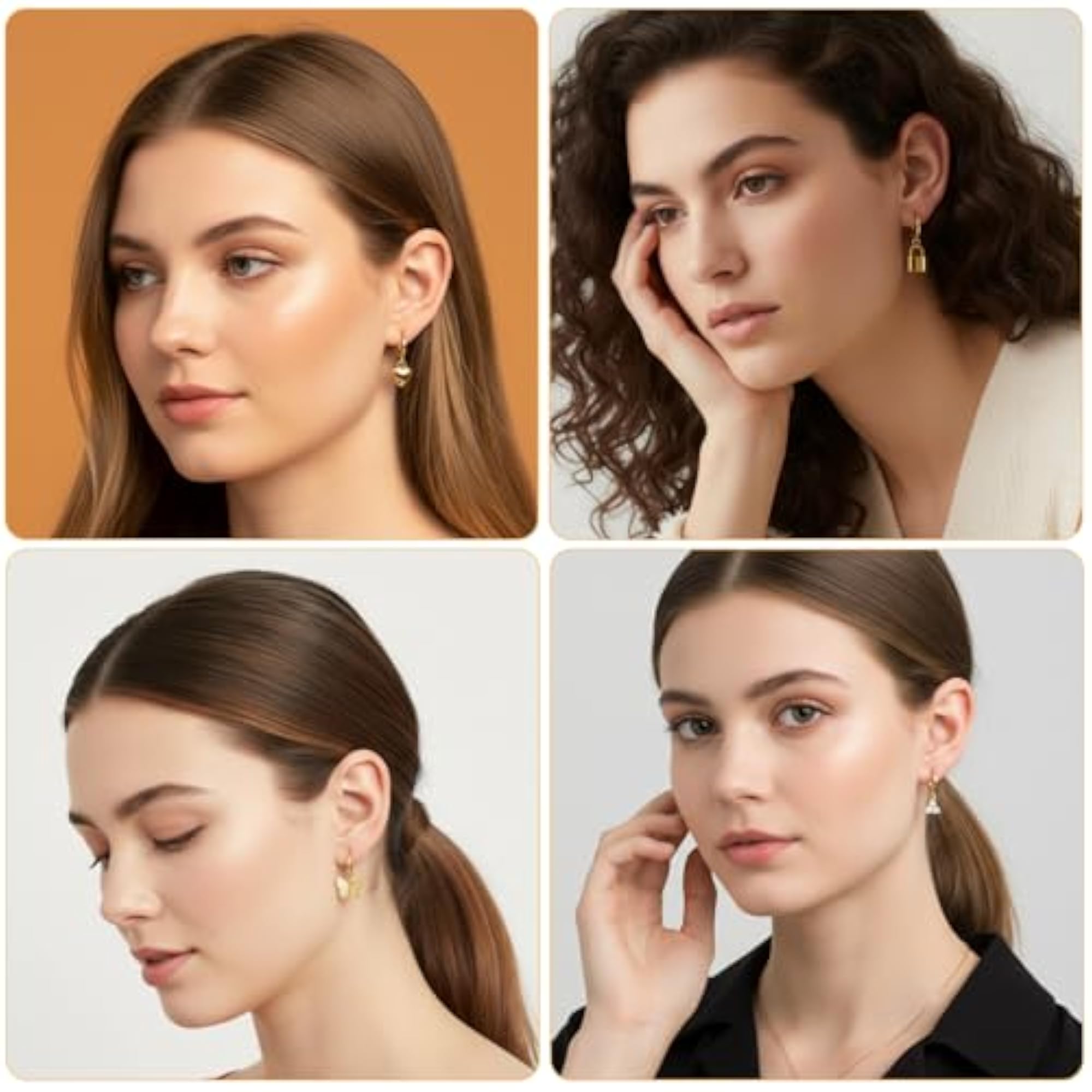 12 Set Multi-Style Lightweight Huggie Earrings Set for Women