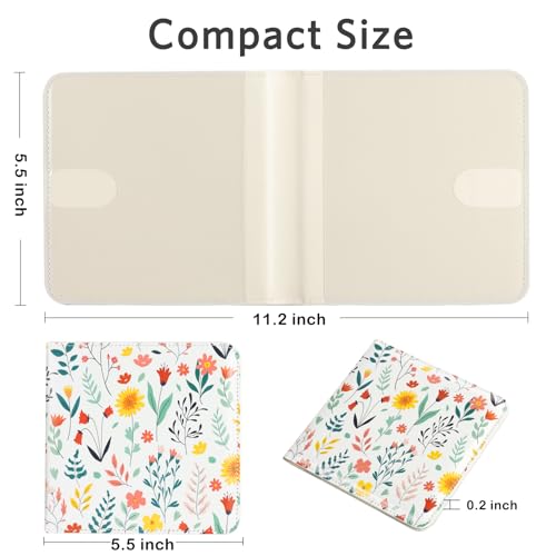 Image of CoBak Car Registration and Insurance Holder - Vehicle Glove Box Car Organizer, Auto Truck Comparment Accessories Case for Essential Document, Driver License, Cards (Joyful Flowers)