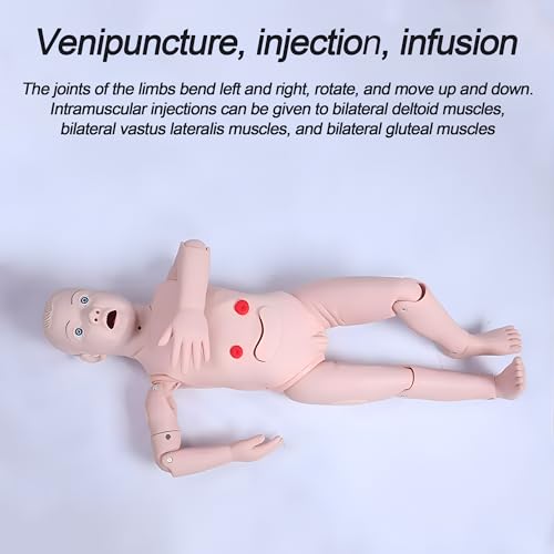 Image of DRXRD Child Nursing Manikin 3ft Full Body Kid Care Model with Boys and Girls Interchangeable Skins for Nursing Medical Training Teaching Supplies Patient Care Skills Mannequin
