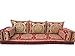 mysticalanatolia Arabic Majlis Sofa – 75 x 27 x 4 in Velvet Floor Seating, Burgundy Gold Embroidered Design, Convertible Guest Mattress, Traditional Bohemian Furniture, Loveseat