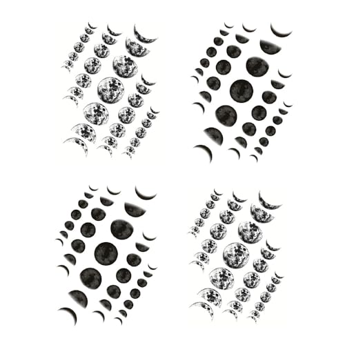 Moon Phase Planet Temporary Tattoo Sticker Black Waterproof Adult...