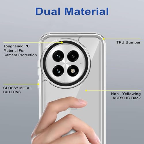Image of Zapcase Back Case Cover for OnePlus 13 5G | Compatible for OnePlus 13 5G Back Cover | Case Cover with Camera Protection | (TPU + PC | Transparent)
