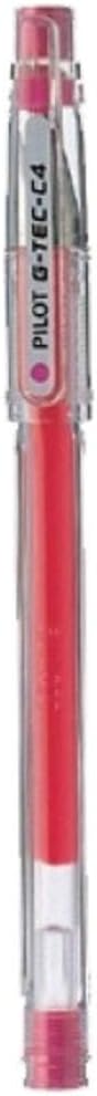 Pilot G-Tec C4 Gel Microtip Rollerball Pen, 0.4 mm Tip - Pink, Box of 12