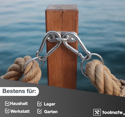 12x Karabinerhaken Set - 55 mm - Schnapphaken & Karabiner klein aus Aluminium - zum Camping & Wandern - Befestigung an Schlüsselanhänger & Gürtel & Rucksack