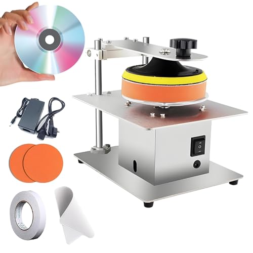 Máquina pulidora de Discos CD/DVD, Equipo de Limpieza de Discos de 200 W, Ajuste de 7 velocidades, for Disco/Rayado/Gand/Pulido/recuperación de Datos, for Tienda de Alquiler de CD