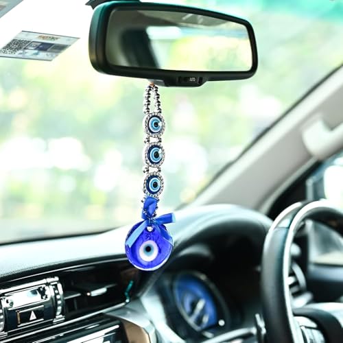 Image of ZAICUS Evil Eye Nazar Battu Hanging Ornament for Home Protection | 3-Circle Amulet for Office Entrance | Shields Against Negative Energy