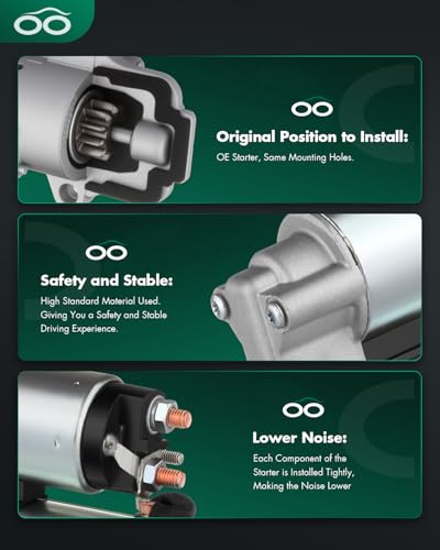 Image of SCITOO Starter Motor 6674N L3H5-18-400 Escape 2005-2008 2.3L 2009-2010 2.5L Focus 2003-2007 2.3L 2005-2010 2.0L Transit Connect 2010-2012 2.0L for Mazda 2.5L 0.8kW /12 Volt CW 8-Tooth Pinion