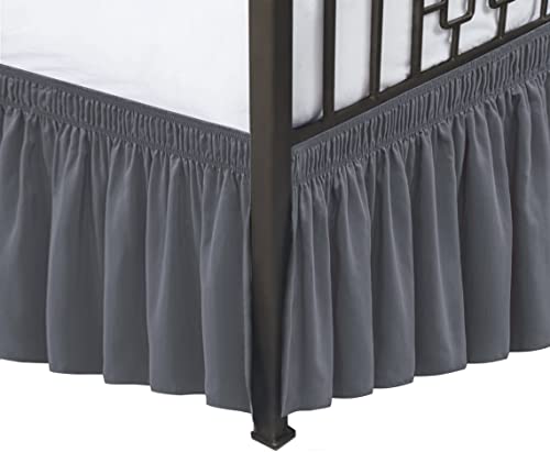 Falda de cama para ocultar el canapé con caída de 43 cm ajustable sin esfuerzo 2