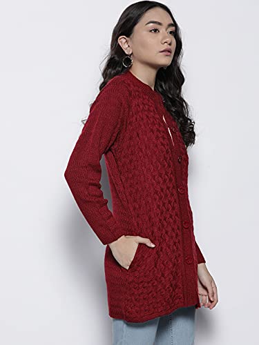 Image of One femme Women's Woollen Solid Color Coat