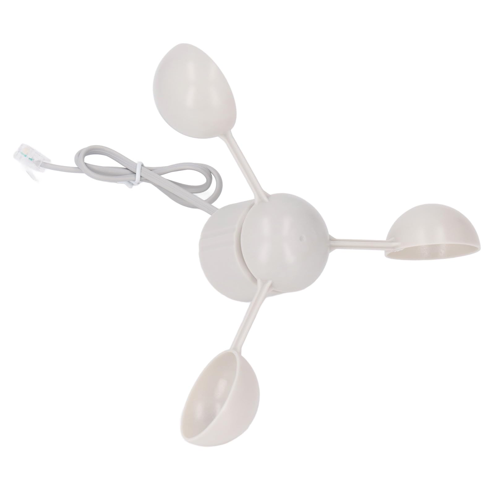 3-Schalen-Anemometer mit Windgeschwindigkeitssensor und RJ11-Anschluss, Windrichtungsanzeiger für Wetterstationen, kompatibel mit WH2081 – ABS-Gehäuse für zuverlässigen Außeneinsatz