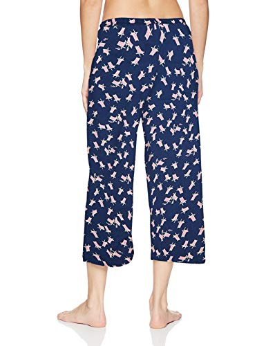 Hue Women’s Sleepwell Basic Printed Knit Performance Sleep Capri Pajama Pant, Made With Temperature Regulating Technology, Medieval - Beach Chair, X-Large #TOP1