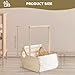 GiftAmaz Large Wooden Baby Shower Crate Closet, Cradle Shaped Baby Shower Basket with Handle, Welcome Gift Basket for Newborn Baby Boys Girls Nursery, Pregnancy Gifts for New Mom Parents