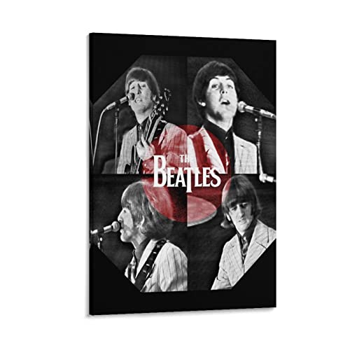 HEYBEC Poster décoratif sur toile The Beatles – Motif chanteur classique – 60 x 90 cm - Les Beatles, Paul McCartney, John Lennon, RIngo Starr, George Harrison HEYBEC Poster décoratif sur toile The Beatles - Motif chanteur classique - 60 x 90 cm