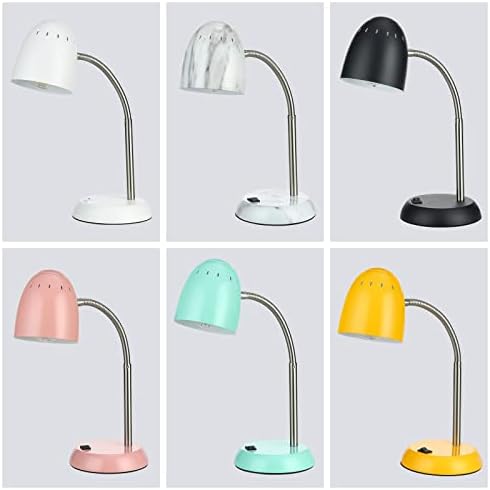 CONCA Eye-Caring Table Lamp of Simple Designs Home E26 Led Screw Basic Metal Desk Lamp with Flexible Gooseneck Hose Neck Study Lamp for Bedroom Office Living Room Convenient On/Off Switch(Black)