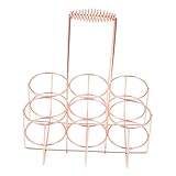 ZUNOXAZ Estante Portátil de Hierro para Cerveza y Vino con Asa Resistente Soporte Multifuncional para Botellas Diseño Práctico y Acabado Rosa Dorado