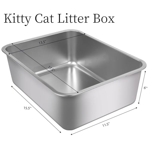 2 Pack Caja sanitaria acero inoxidable para gatos mediana miniatura 2