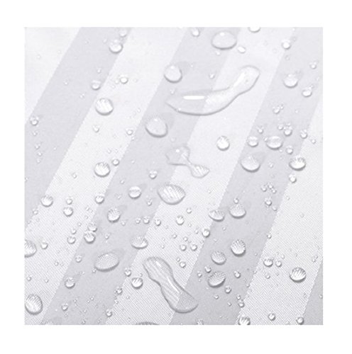 S·lattye Extra Long Washable Shower Curtain Liner Bathroom Waterproof Fabric Cloth Polyester (Best Hotel Quality Friendly Damask Stripe) With Curved Plastic Hooks Set - 72 X 84, White #TOP2