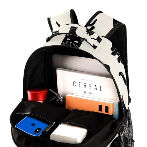 Sac à dos de voyage avec motif chats noirs pour les sorties des enfants - 4