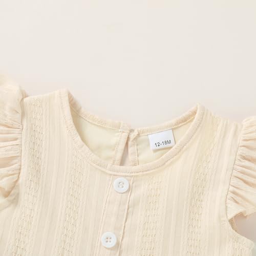 Happy Town Toddler Baby Girl Casual Dresses Summer Sundress Ruffle Button Down Solid Girl's Boho Dress Spring Outfits2