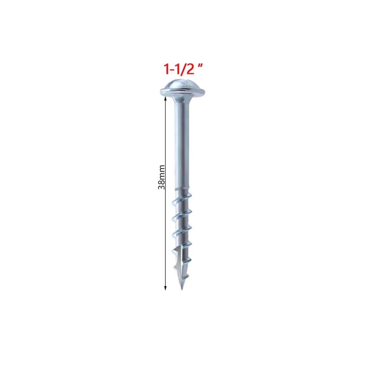 100 pezzi viti autofilettanti for foro obliquo antiruggine for la lavorazione del legno chiodi zincati ad alta resistenza for maschera for fori tascabili ST4-25/63mm(38mm)