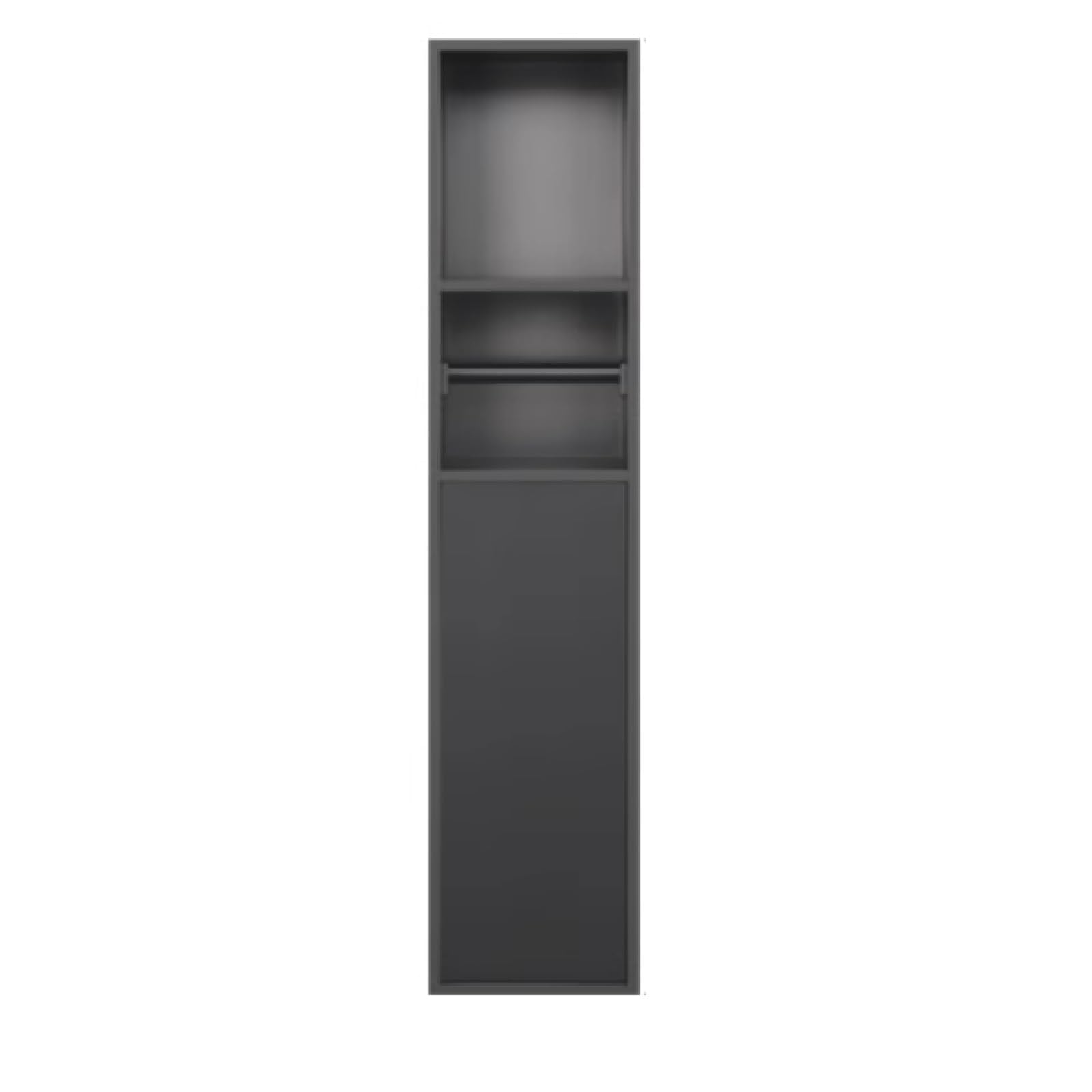 QUSYZD Stainless Steel Shower Nich, Waterproof Storage Toilet Paper Holder Shower Niche, Recessed Trash Can Alcove for Bathroom Storage/Shampoo/Toiletries,Black,8,Gray-80x18x12.5cm