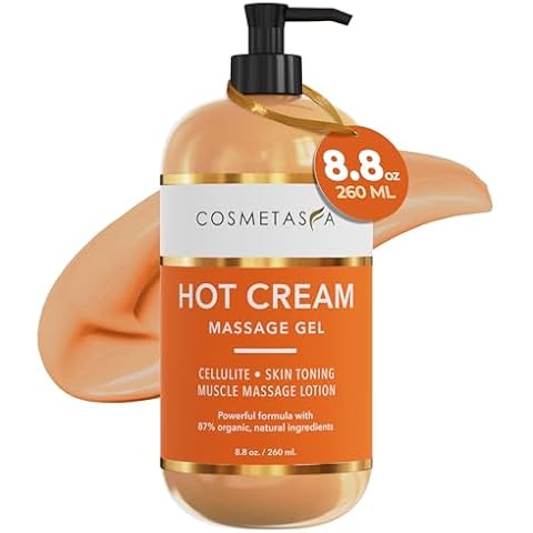 Cosmetasa Hot Cream for Belly - 87% Organic Cellulite Cream - Natural Sweat Cream Massage Gel - Cream for Stomach, Abdomen, Sore Joints, Muscles, Workout (8.8 oz) Cover