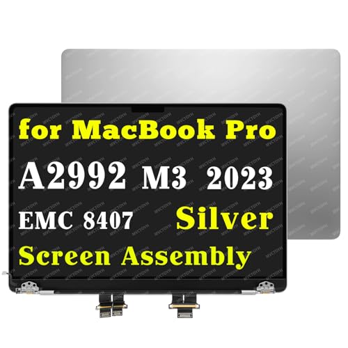 Image of A2992 M3 Screen Replacement for MacBook Pro M3 A2992 EMC 8407 | Retina 2023 Year Full LCD Screen Display Assembly MRX33LL /A MRX43LL /A MRX53LL /A (Silver)