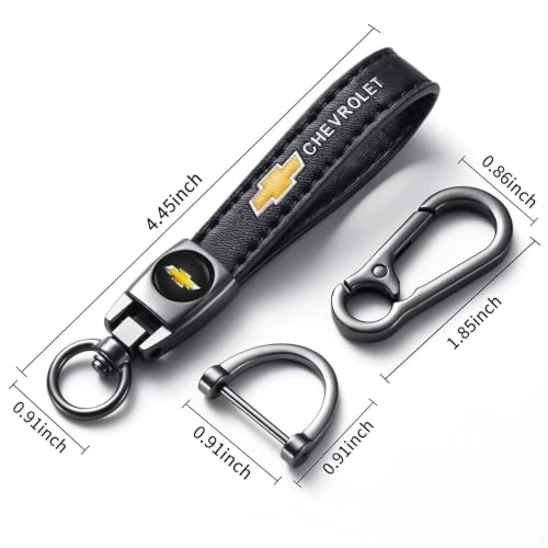 Image of YUIQIEUY Genuine Leather Car Keychain Key Chains Ring Accessories for Man and Woman Family Present Black