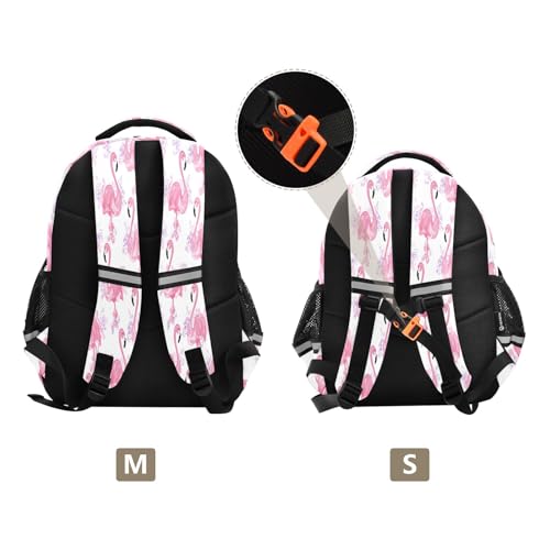 Beautiful Flamingo Pattern Backpack For Girls Kindergarten Elementary Bookbag Lightweight Childrens School Bag,Medium3