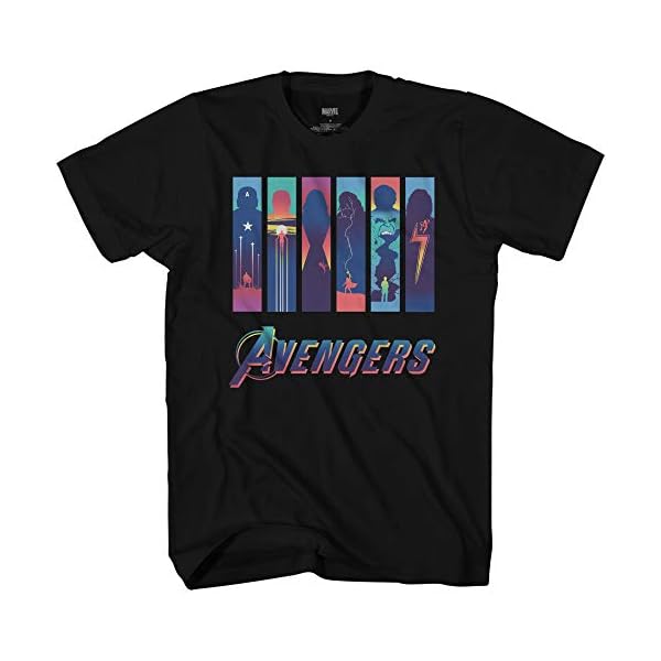 Marvel Team Blend Boxes Hulk Iron Man Captain America Thor Black Widow Avengers Adult Tee Graphic T-Shirt for Men Tshirt
