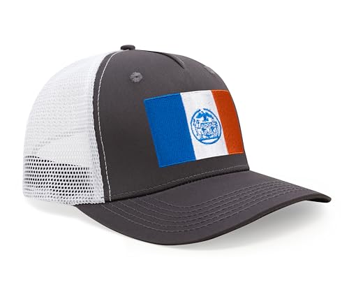 Image of International Tie City Hat for Men and Women, Adjustable Snapback Trucker Baseball Cap with Embroidered Patch