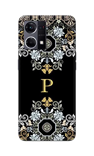 Image of Printed Hard Back Cover Case for Oppo Reno7 4G | Oppo Reno 7 4G Back Cover (Alphabet P) -1803