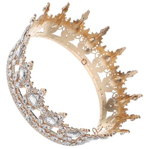 Tiara de novia vintage con gemas de imitación y corona de aleación ligera para boda