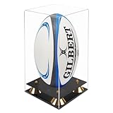 Rugby Display Box with Stand，Case Display Case Clear with Removable Football Stand No Assembly Required Acrylic Display Case for Football-1