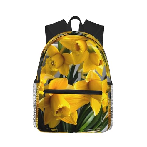 BREAUX Bouquet Of Daffodils Print Lightweight And Comfortable Duffel Bag, Casual Daypack, Multipurpose Backpack