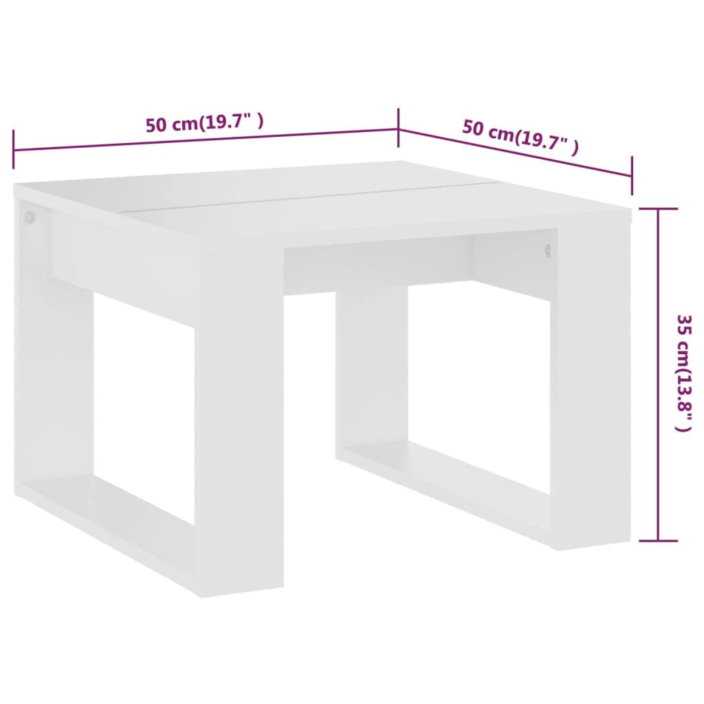 Générique Beistelltisch, quadratisch, Weiß, 50 x 50 x 35 cm | Stabile Oberfläche, einfache Reinigung mit feuchtem Tuch, ideal für Wohnzimmer