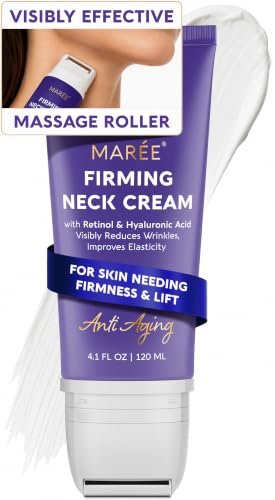 MAREE Neck Cream with Roller - Firming Neck Cream with Pro Retinol & AH-8