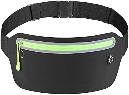 Baitoo Slim Running Belt Fanny Pack, Ultra Light Runners Belt Fitness Workout Exercise Waist Pack Bag for Women Men (Black), L