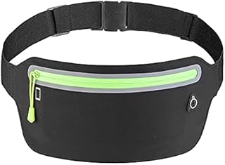 Baitoo Slim Running Belt Fanny Pack, Ultra Light Runners Belt Fitness Workout Exercise Waist Pack Bag for Women Men (Black), L