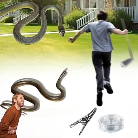 Tasodin Snake Prank with String Clip，Golf Snake Prank，Fake Snake on a String Prank That Chase People，Realistic Rubber Snake Prank with String Clip，DIY Clip on Snake Prank，Funny Snake Prank for Golf Cover