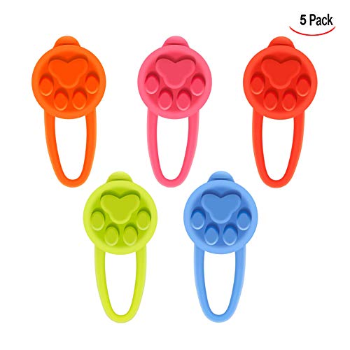 iPobie 5 Stück Leuchtende Hundeanhänger, Sicherheitshalsband aus Silikon, LED-Anhänger, Blinklicht, für Läufer, Nachtwanderungen
