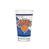 Rico Industries NBA Basketball New York Knicks Standard 16 oz Pint Glasses with Digitally Printed Logo, Classic Drinking Glass